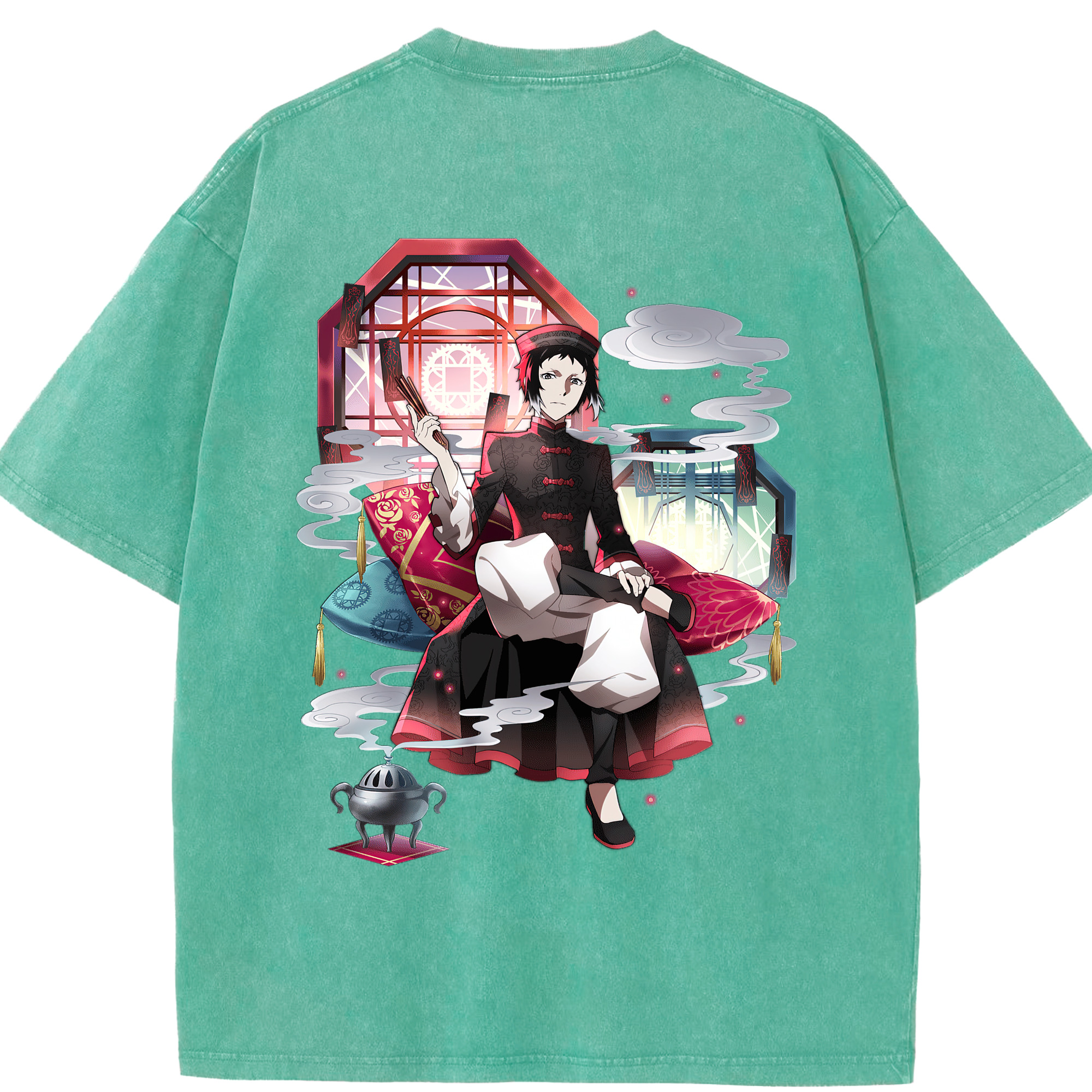（画像用） 文豪ストレイドッグス Bungo Stray Dogs 綿100% ヴィンテージ風 半袖Tシャツ（背面プリント）